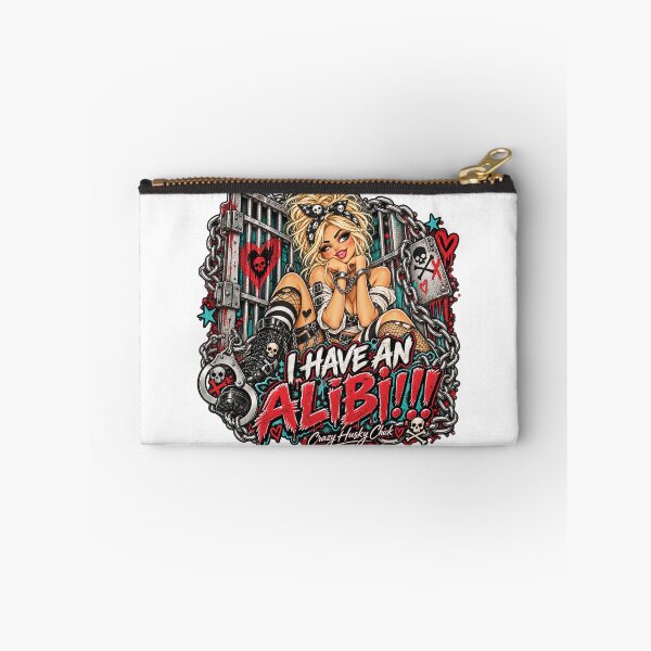 Item preview, I HAVE AN ALIBI | Blonde Women's Dark Humor Design designed and sold by Crazyhuskychick.