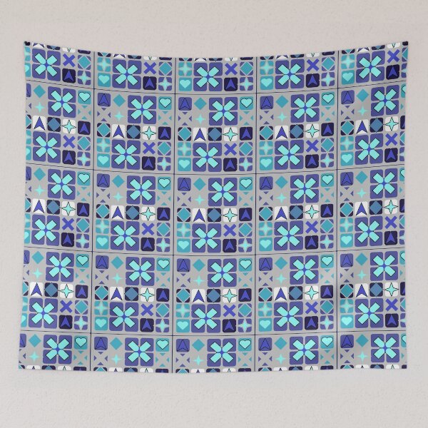 Item preview, Cross and Diamond Blue Shapes Pattern designed and sold by kel72.