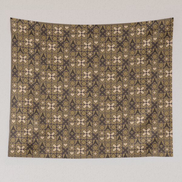 Item preview, Cross and Diamond Brown Shapes Pattern designed and sold by kel72.