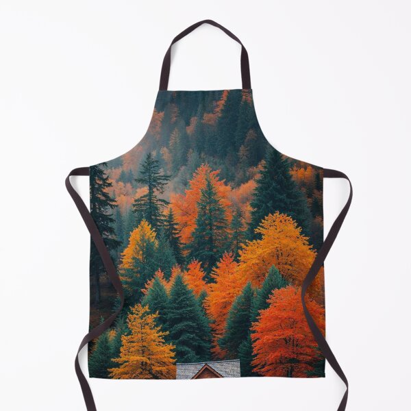 Item preview, Cozy Autumn Cabin in Misty Mountain Forest — Seasonal Nature Photography designed and sold by LYAN-STORE.