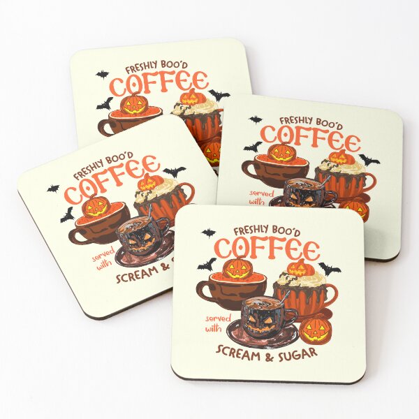Item preview, Freshly Boo'd Coffee served with Scream and Sugar Halloween Illustration designed and sold by MaiZephyr.