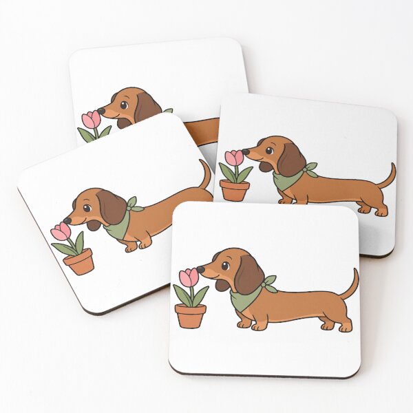 Item preview, dachshund with flower designed and sold by sheelatewatia.