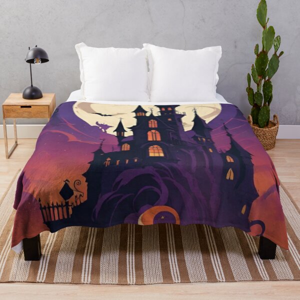 Item preview, Spooky Halloween Haunted Castle Under Full Moon — Gothic Vector Art designed and sold by LYAN-STORE.