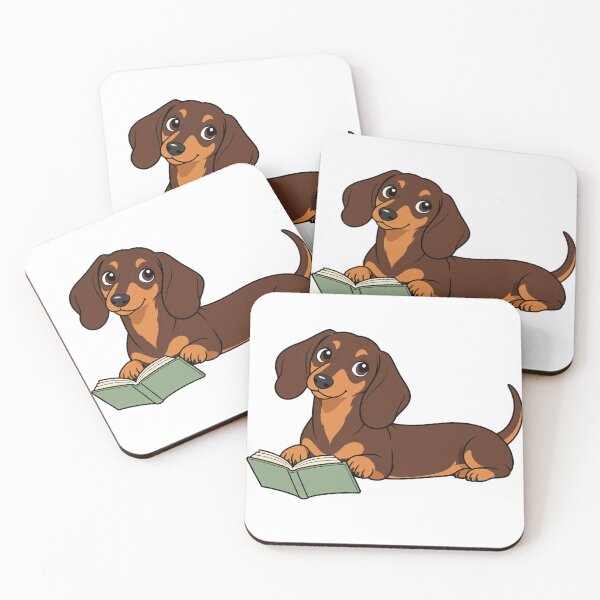 Item preview, dachshund with book designed and sold by sheelatewatia.