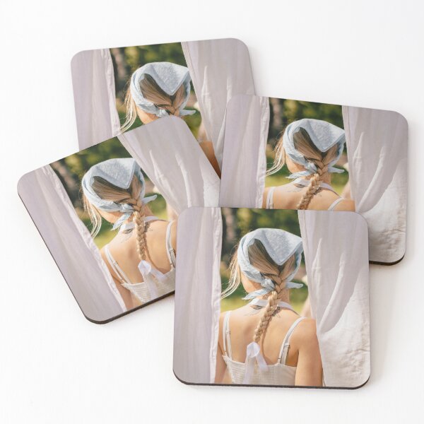 Item preview, Rear View Of Young Woman With Braided Hair And Light Blue Bandana designed and sold by Maveryc.