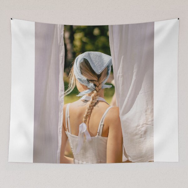 Item preview, Rear View Of Young Woman With Braided Hair And Light Blue Bandana designed and sold by Maveryc.