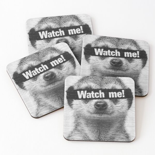 Item preview, Watch Me! – Vintage Black and White Meerkat Face designed and sold by Jandedan.