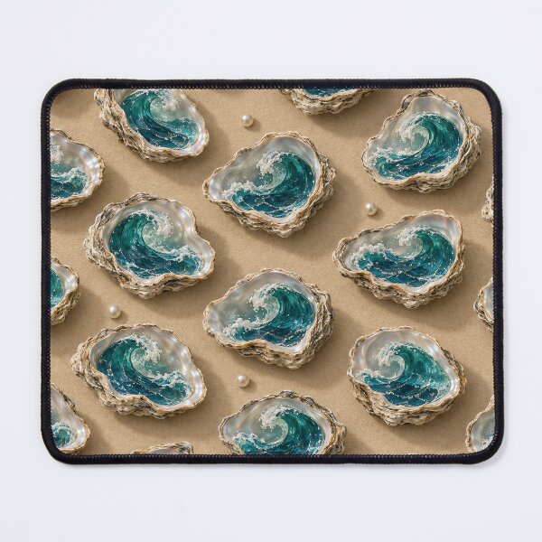 Item preview, Ocean Waves Inside Oyster Shells – Coastal Pearl Pattern designed and sold by Kaleidoscope Print.