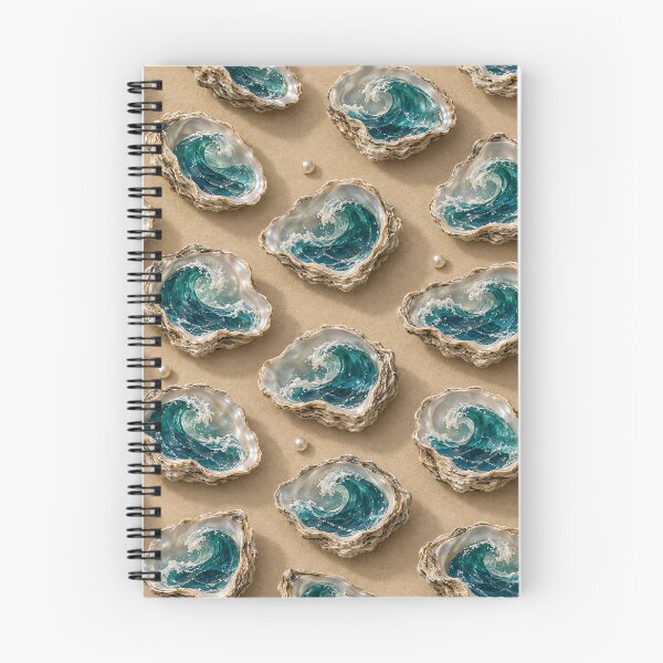 Item preview, Ocean Waves Inside Oyster Shells – Coastal Pearl Pattern designed and sold by Kaleidoscope Print.