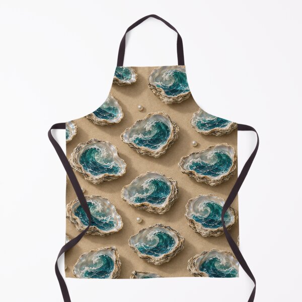 Item preview, Ocean Waves Inside Oyster Shells – Coastal Pearl Pattern designed and sold by Kaleidoscope Print.