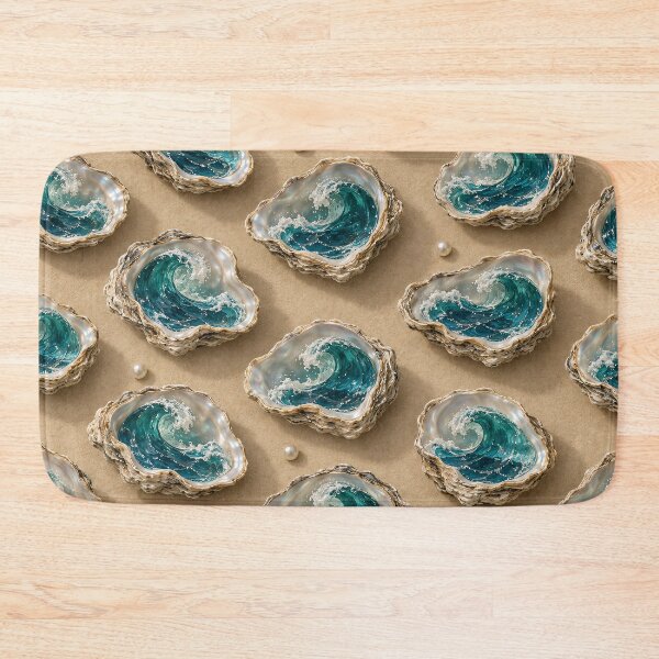 Item preview, Ocean Waves Inside Oyster Shells – Coastal Pearl Pattern designed and sold by Kaleidoscope Print.