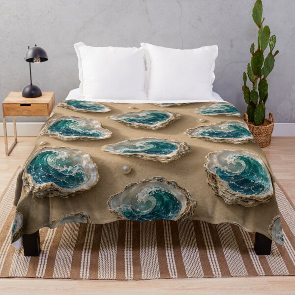 Item preview, Ocean Waves Inside Oyster Shells – Coastal Pearl Pattern designed and sold by Kaleidoscope Print.
