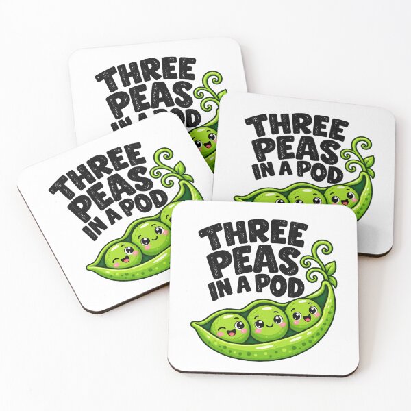 Item preview, Cute Peas Triplets Friends Funny Garden Friends Pea Pod designed and sold by KippyMcCall.
