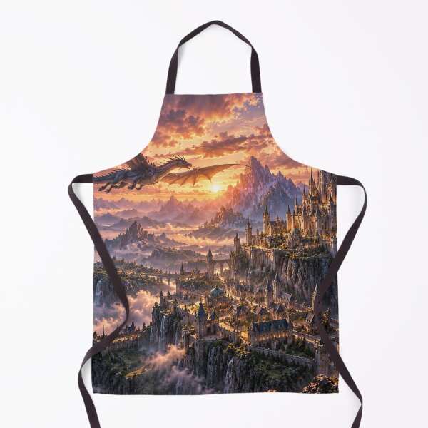 Artikelvorschau, Dragon Over the Fantasy Kingdom – Epic Fantasy Landscape entworfen und verkauft von BerlyArts.