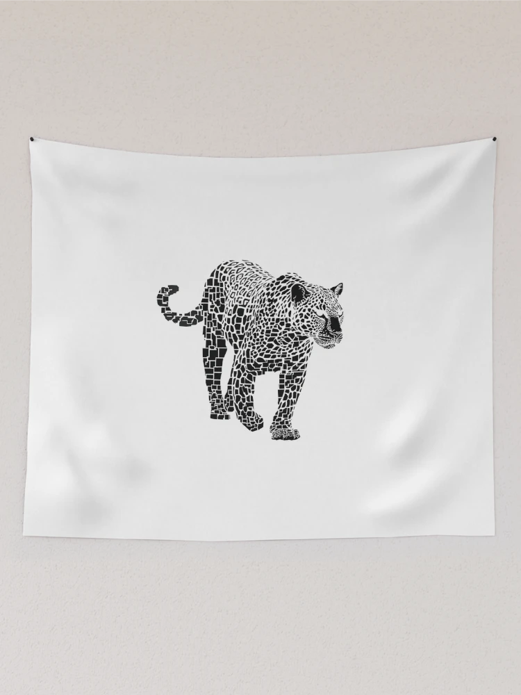 Thumbnail 2 of 3, Tapestry, Pixel Leopard - R05101 designed and sold by FlaskLab.
