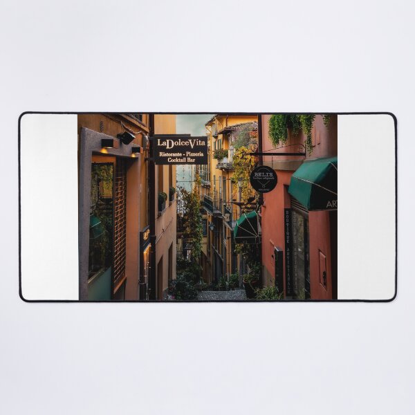 Item preview, Narrow Cobblestone Alley With Restaurant Signs In Italian Town designed and sold by Maveryc.