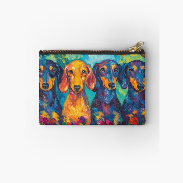 Item preview, Four Dachshunds in a Floral Garden – Van Gogh Inspired Dog Art designed and sold by elisarasada.
