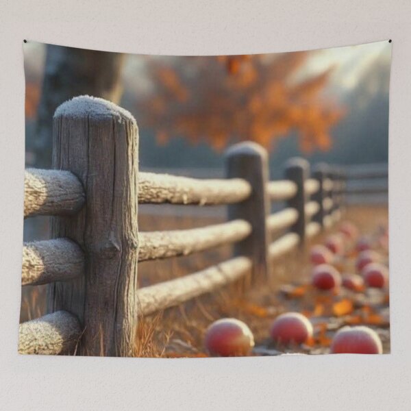 Item preview, Frosty Autumn Apple Orchard — Cozy Countryside Harvest Photography designed and sold by LYAN-STORE.