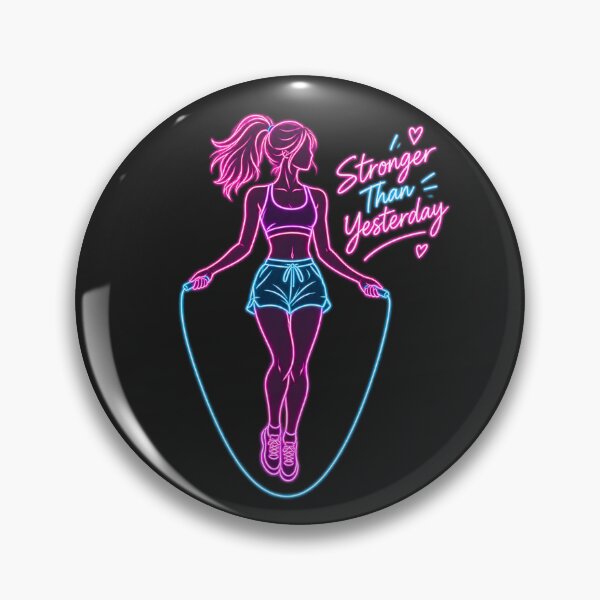 Item preview, Neon Jump Rope Girl – Stronger Than Yesterday Fitness Workout designed and sold by EdgeSphere.