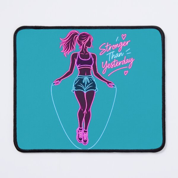 Item preview, Neon Jump Rope Girl – Stronger Than Yesterday Fitness Workout designed and sold by EdgeSphere.