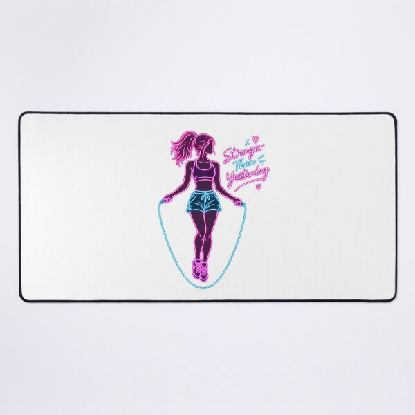 Item preview, Neon Jump Rope Girl – Stronger Than Yesterday Fitness Workout designed and sold by EdgeSphere.