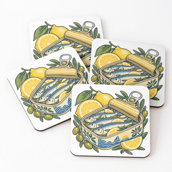 Item preview, sardines olives and lemons in retro tin designed and sold by FancyCatShop.