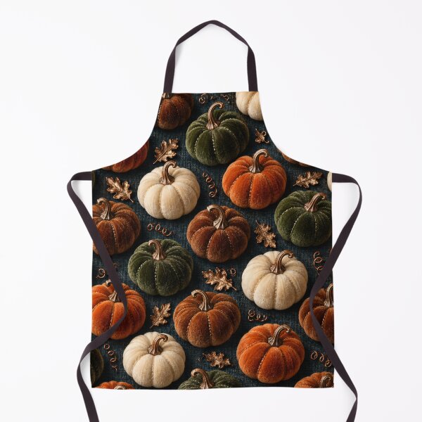Item preview, Velvet Pumpkins with Copper Leaves – Cozy Autumn Harvest Pattern designed and sold by Kaleidoscope Print.