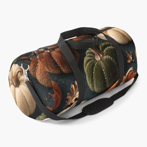 Item preview, Velvet Pumpkins with Copper Leaves – Cozy Autumn Harvest Pattern designed and sold by Kaleidoscope Print.