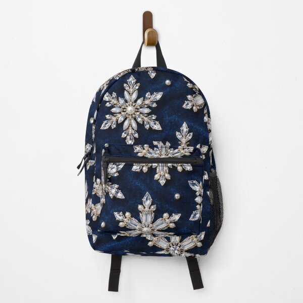 Item preview, Crystal Snowflakes and Pearls on Royal Blue Velvet – Luxury Winter Pattern designed and sold by Kaleidoscope Print.