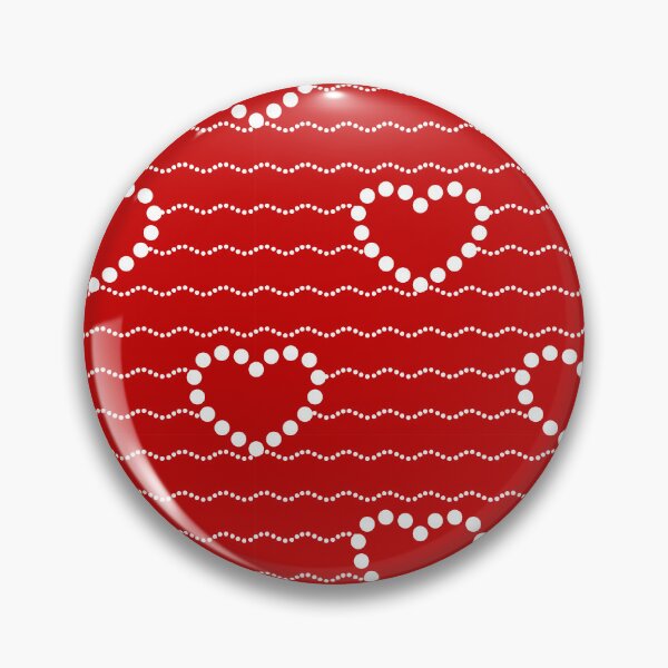 Item preview, White Dotted Heart Waves Seamless Pattern- Red  designed and sold by POLKAIWERX.