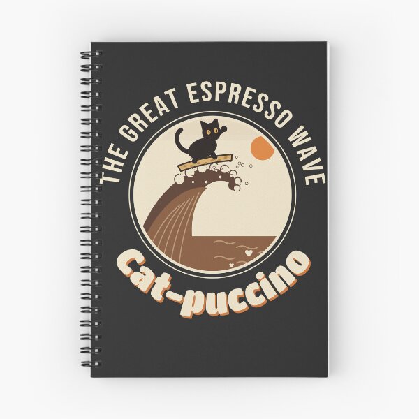 Item preview, Cat-puccino Espresso Great Wave Surfing Cat Coffee designed and sold by somebasic.