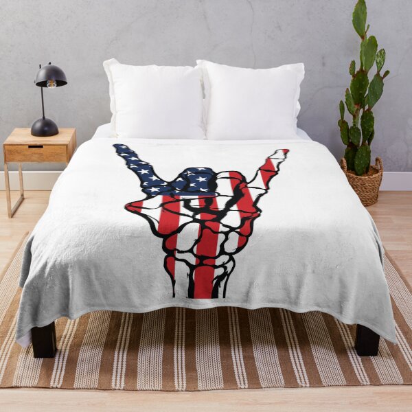 Item preview, American Flag Skeleton Rock Hand - Rock and Roll designed and sold by Marshallamoakohene.