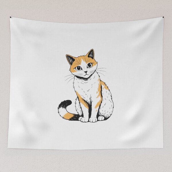 Item preview, Classic Calico Cat Hand Drawn Feline Artwork designed and sold by Ikochane.