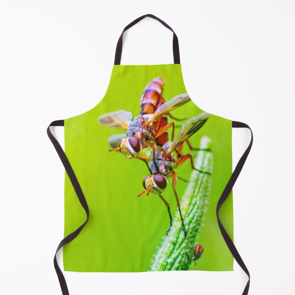 Item preview, Pair Of Orange Flies Perched On Green Plant Tip designed and sold by Francisera.