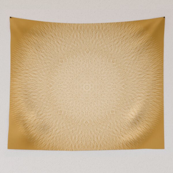 Item preview, Golden Sunburst Woven Mandala designed and sold by tryandplay.