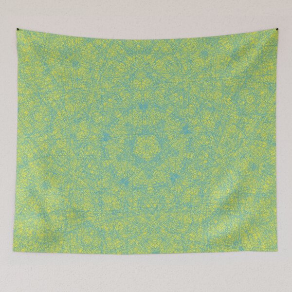 Item preview, Neon Yellow Turquoise Mandala Texture designed and sold by tryandplay.