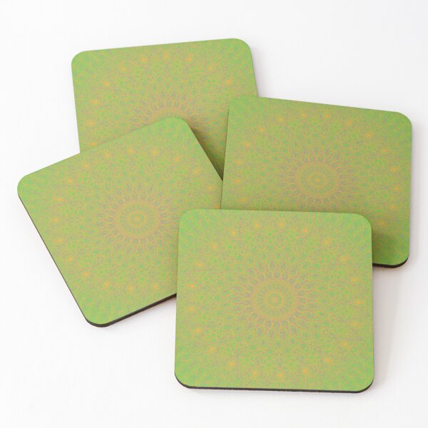 Item preview, Tropical Green Orange Radiant Mandala designed and sold by tryandplay.