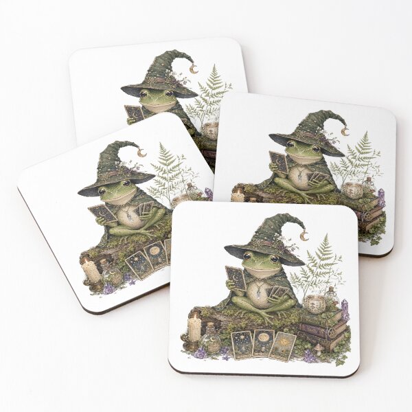 Item preview, Witchy Frog Tarot Card Reader Goblincore Mystic Toad designed and sold by CoolCrazyChaos.