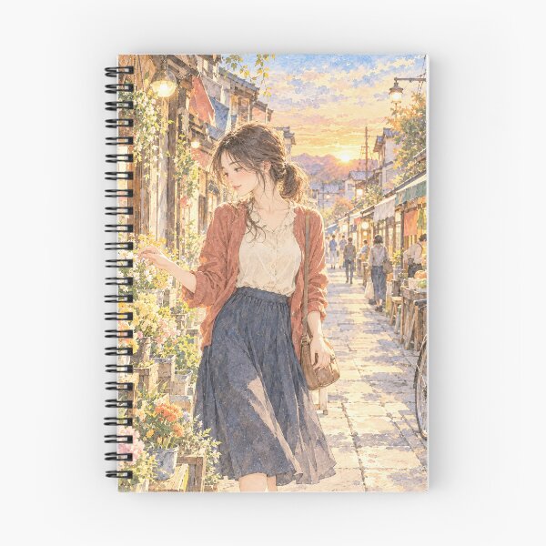 Item preview, Evening Flower Street – Japanese Watercolor Townscape designed and sold by SEIMEI2025.