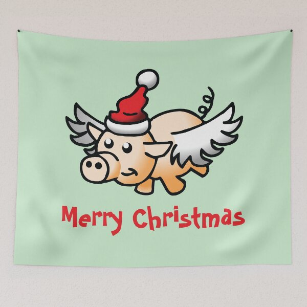 Artikelvorschau, Weihnachtsgrüße vom fliegenden Schwein entworfen und verkauft von Restarter.