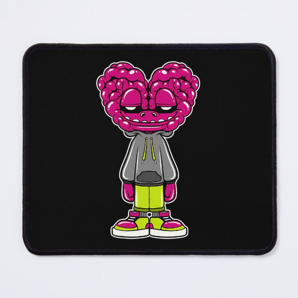 Item preview, Pink Brain Head Figure Wearing Grey Hooded and Lime Green Pants designed and sold by ChantalBrian.