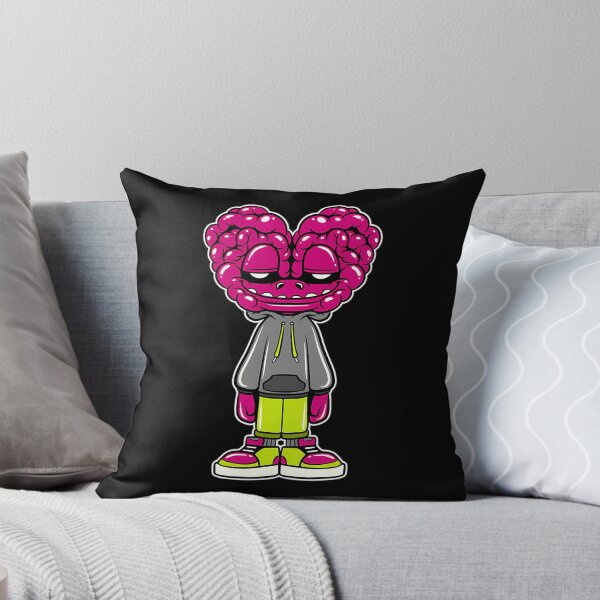 Item preview, Pink Brain Head Figure Wearing Grey Hooded and Lime Green Pants designed and sold by ChantalBrian.
