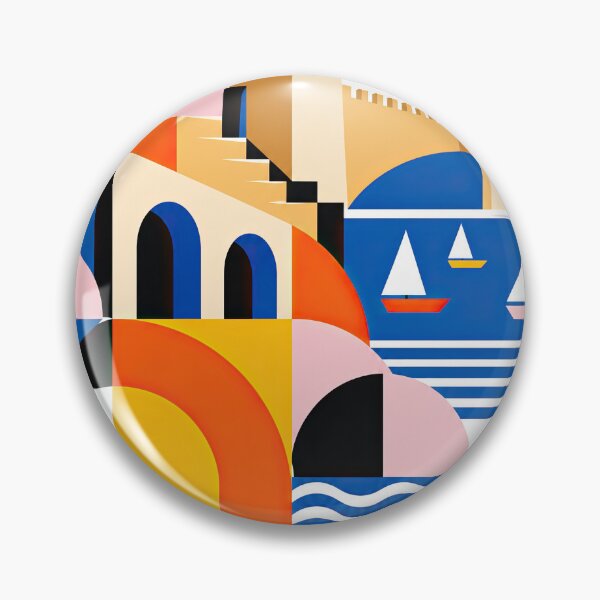 Item preview, Colorful geometric travel poster featuring a palm tree, designed and sold by ckybe.