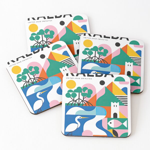 Item preview, Colorful geometric travel poster for Kalba, United Arab designed and sold by ckybe.
