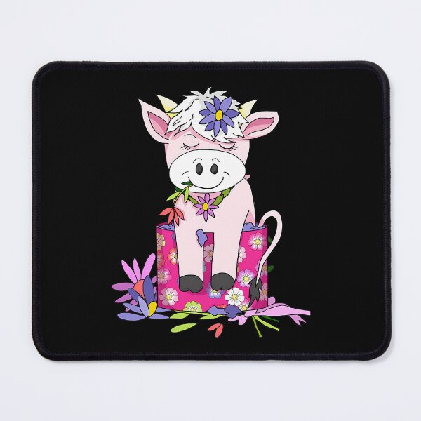 Item preview, Pink Cow Sitting Inside Floral Pattern Box with Flower Collar designed and sold by ChantalBrian.
