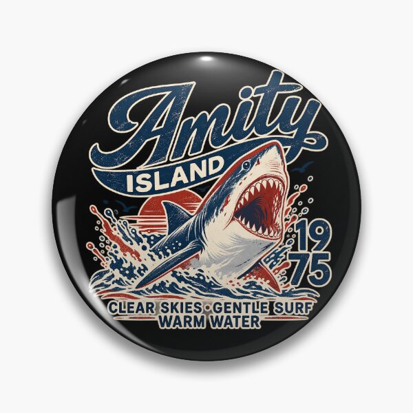 Artikelvorschau, Amity Island Vintage Shark Surf Print entworfen und verkauft von kyvua-artist.