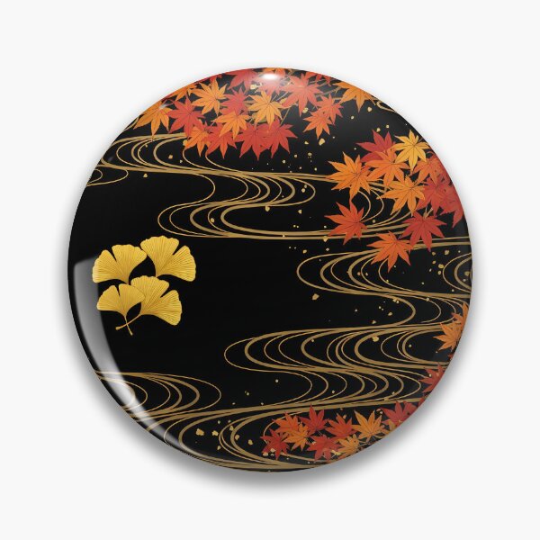 Item preview, Japanese Autumn: Maple and Ginkgo Leaves in Gold and Black designed and sold by Jun-spirit-Arts.