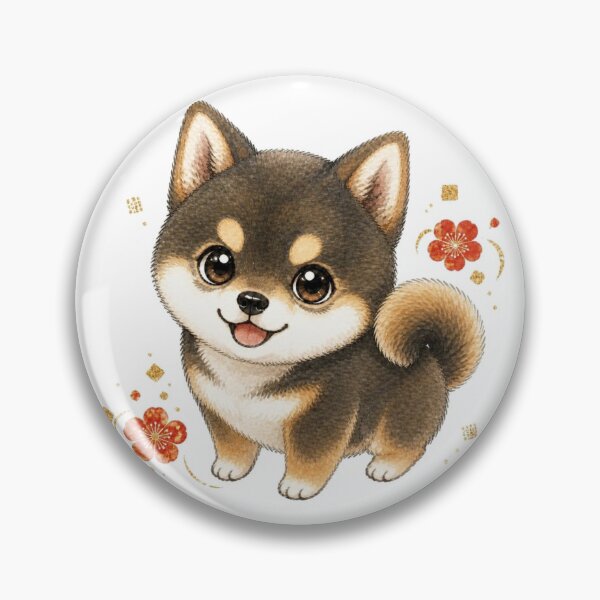 Item preview, Cachorro Shiba Inu con sésamo y flores de ciruelo designed and sold by Kawaii Matcha Studio.