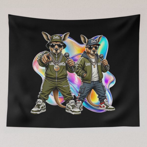 Item preview, Cyberpunk Rude Boy Kangaroo Duo Hip Hop Streetwear designed and sold by LazyDayzCo.