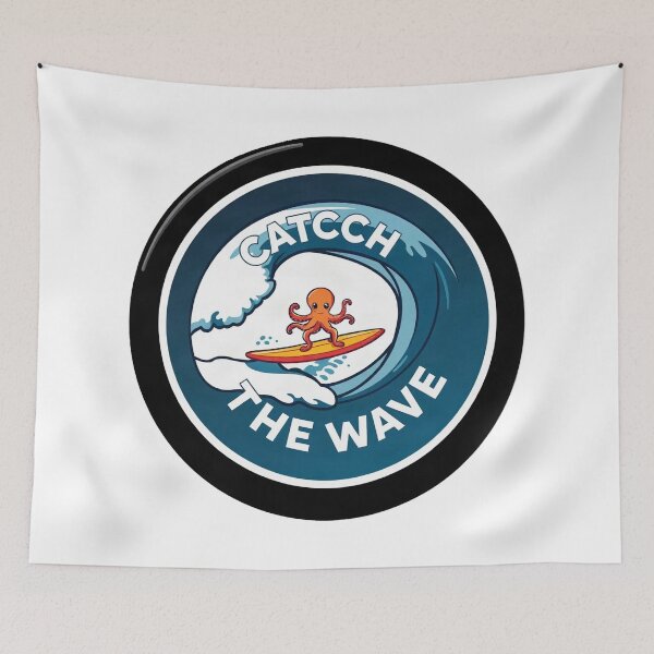 Item preview, Surfer Octopus Riding Big Wave designed and sold by Arc2020.